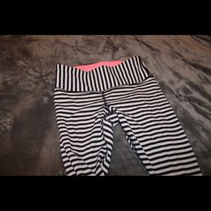 Black and white striped lulu lemon leggings